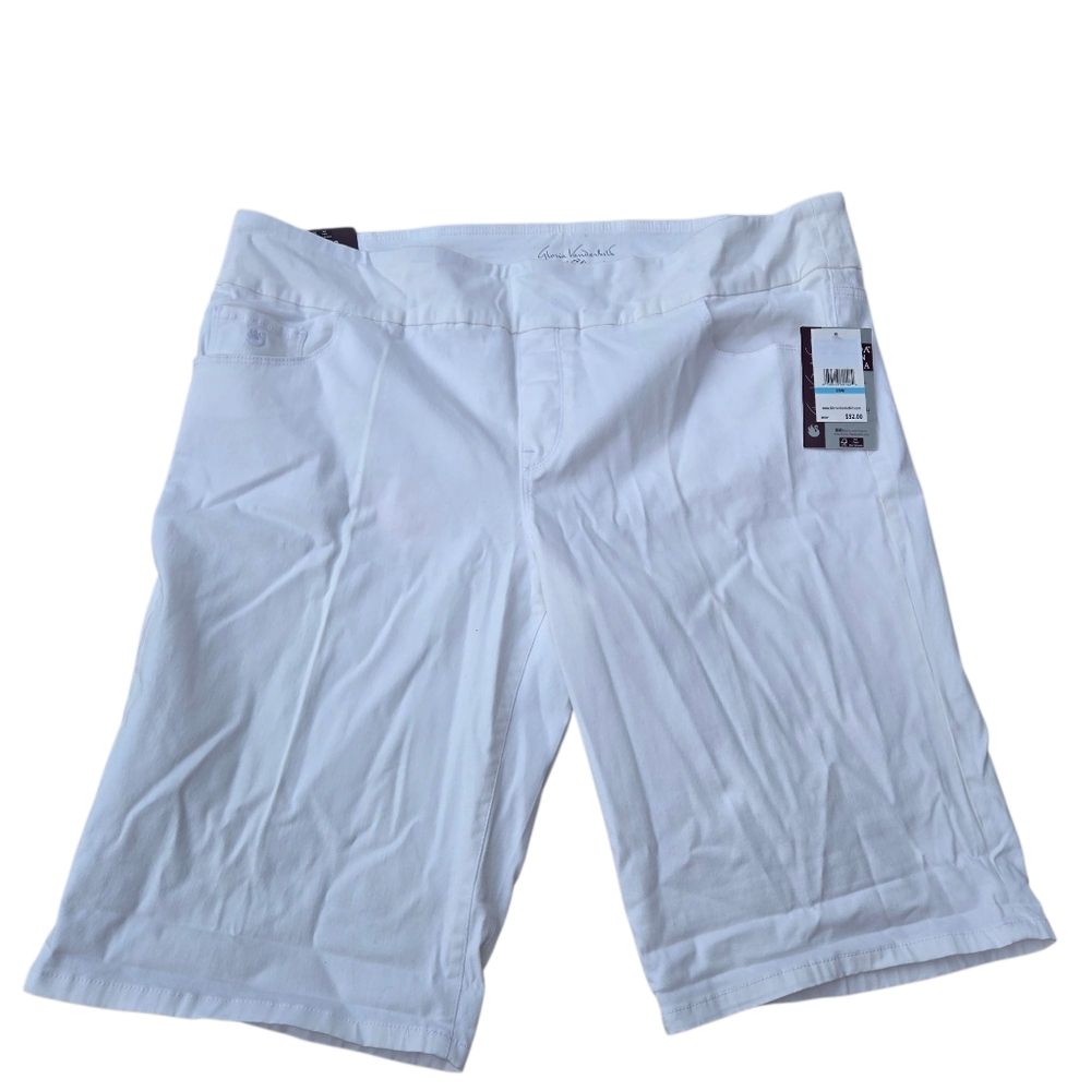 Gloria Vanderbilt Amanda Bermuda Stretchy Shorts Sz 20W In White